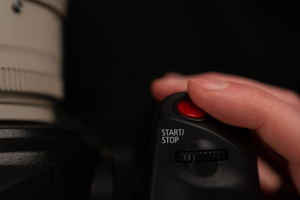Canon C100 II record button detail