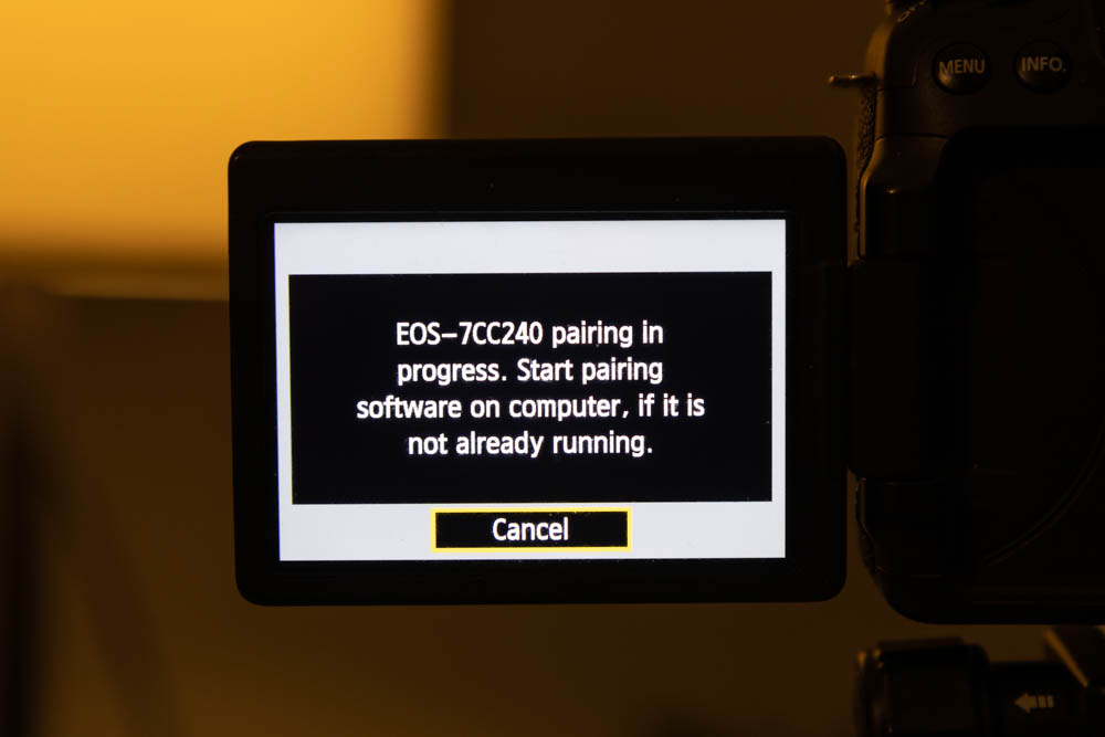 Canon EOS 70D Pairing Screen