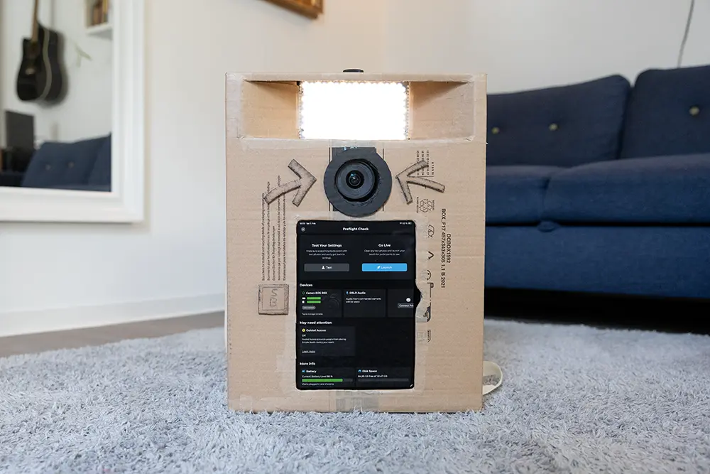 DIY cardboard photo booth roamer